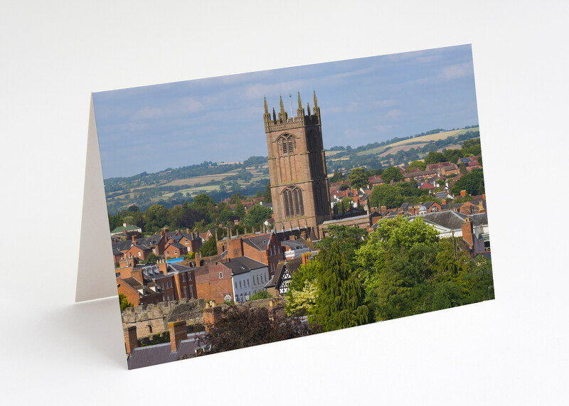 St Laurence's Church, Ludlow, seen from Whitcliffe Common, Shropshire.