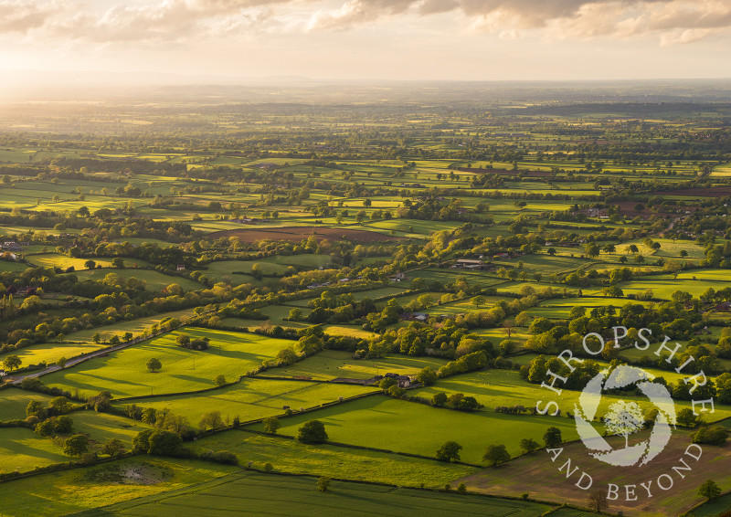 South Shropshire countryside seen from Caer Caradoc, Shropshire.