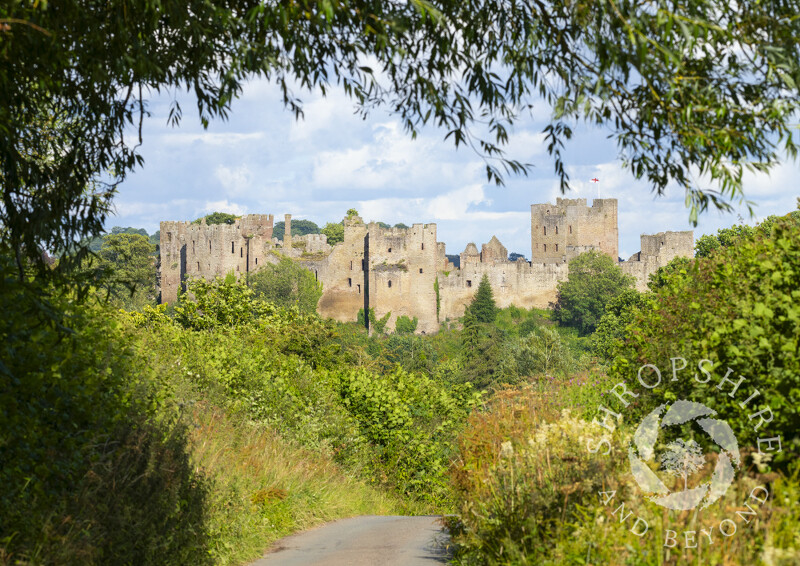 Ludlow Castle from Halton Lane, Shropshire.
