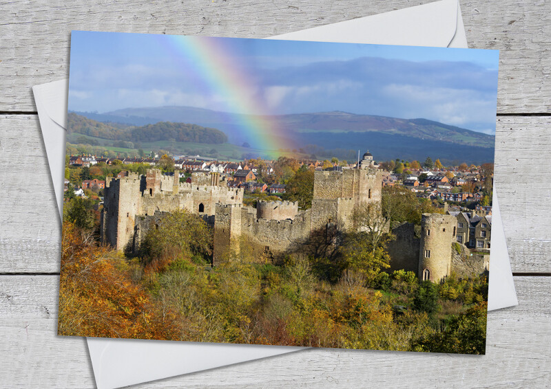 Rainbow over Ludlow Castle, Shropshire.