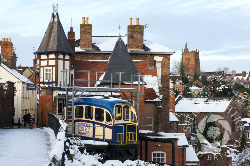 Cliff Railway and Castle Walk in High Town, Bridgnorth, Shropshire.