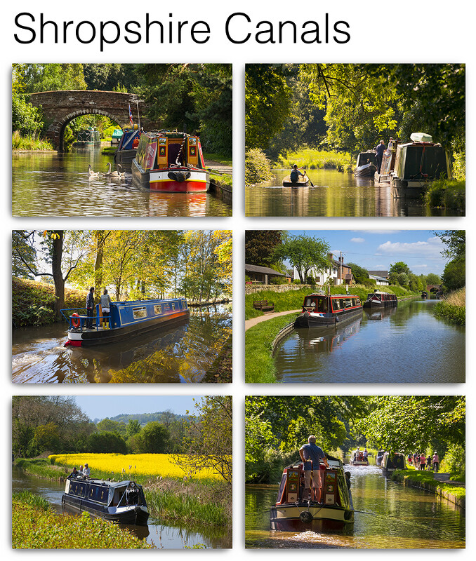 Pack of 6 Shropshire Canals Postcards
