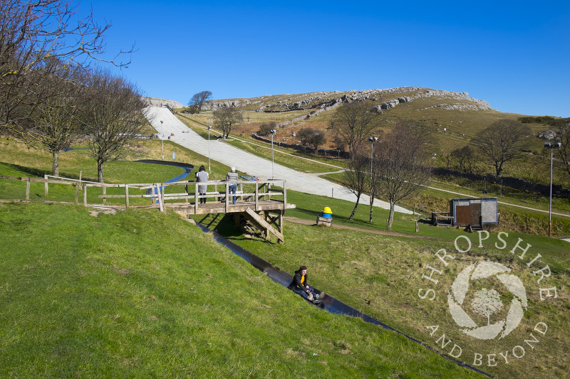 Ski slope on the Great Orme, Llandudno, North Wales.