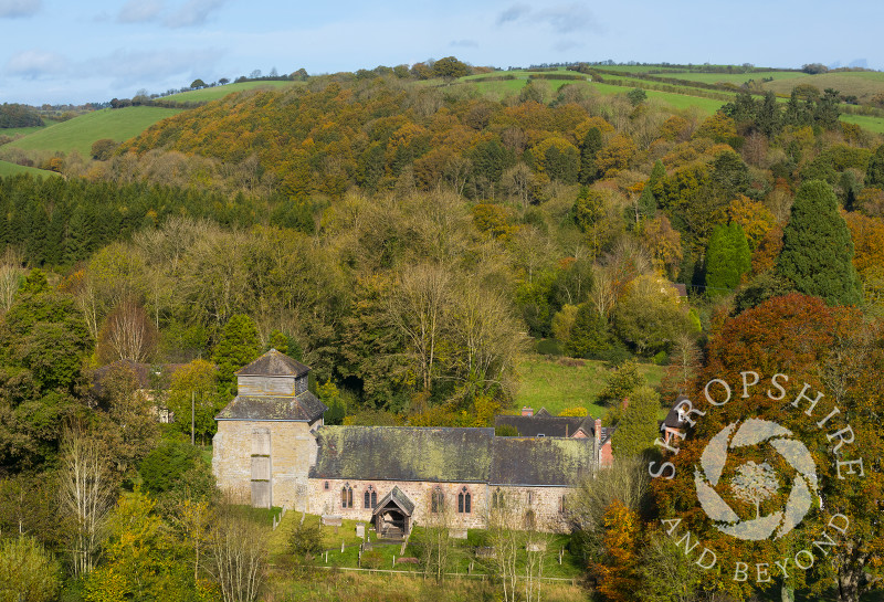 St Mary's Church in the village of Hopesay, near Craven Arms, Shropshire.