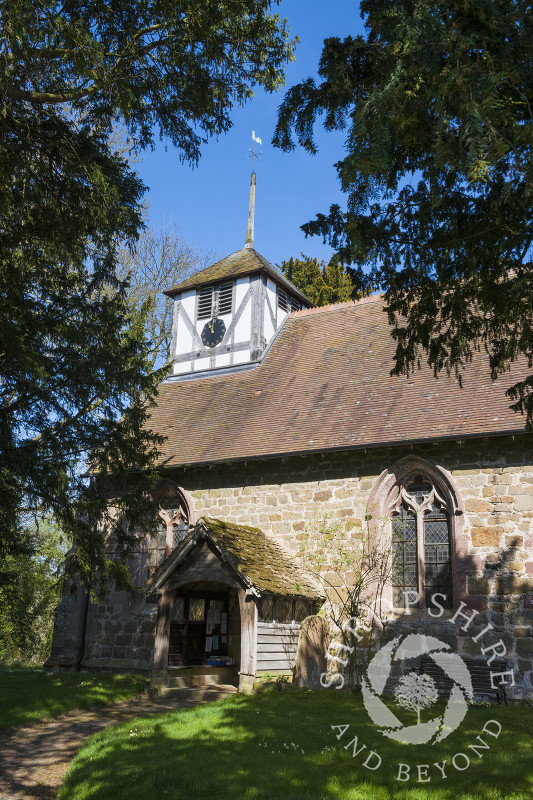 Church of St John the Baptist at Hughley, near Much Wenlock, Shropshire.