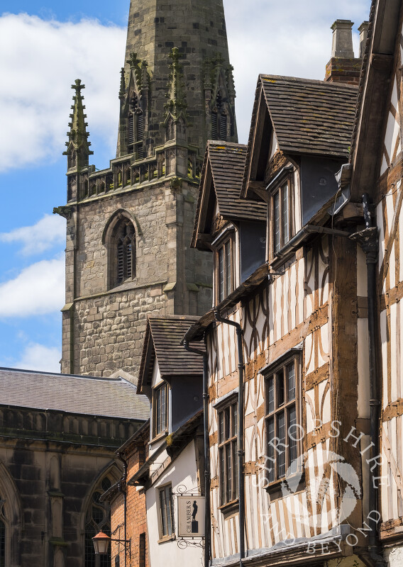 Prince Rupert Hotel and St Alkmund's Church, Church Street, Shrewsbury, Shropshire.