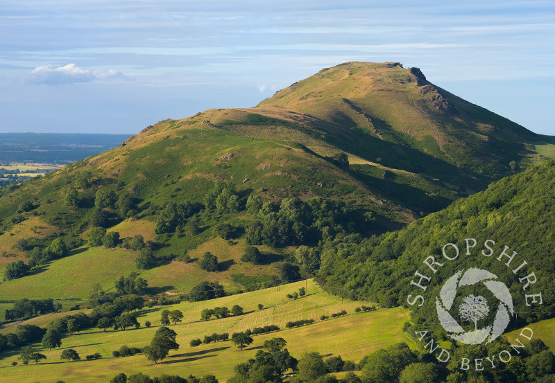 Evening light on Caer Caradoc, seen from Ragleth Hill, Shropshire.