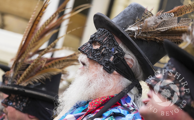 Shropshire Bedlams morris dancers performing at the Day of Dance, Bishop's Castle, Shropshire.