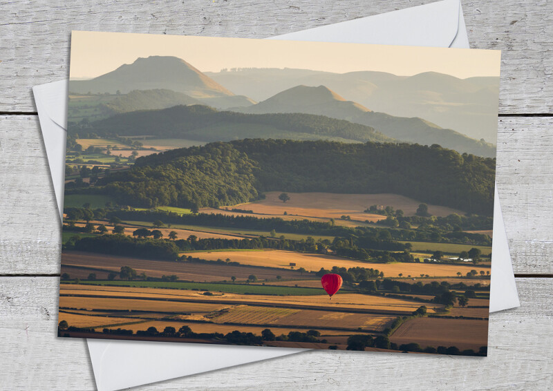 The Stretton Hills seen from the Wrekin, Shropshire.