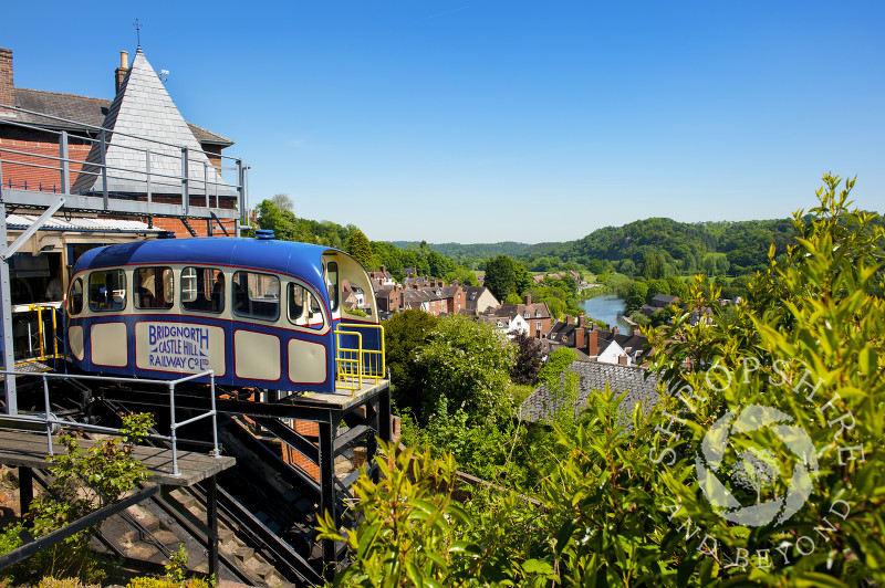 The Cliff Railway at Bridgnorth, Shropshire, England.