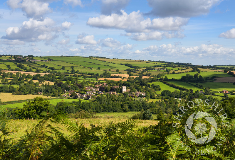 The village of Cardington, seen from Hill End, Shropshire.