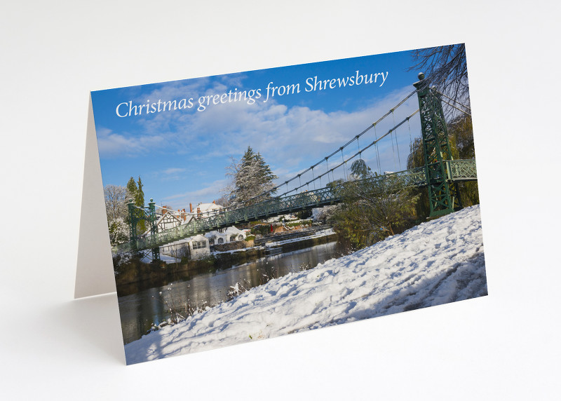 Porthill Bridge in winter, Shrewsbury, Shropshire.