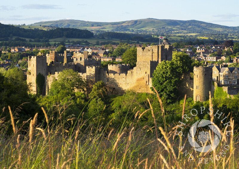 Evening light on Ludlow Castle, Shropshire.