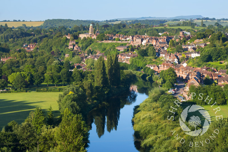 The town of Bridgnorth and River Severn seen from High Rock, Shropshire.