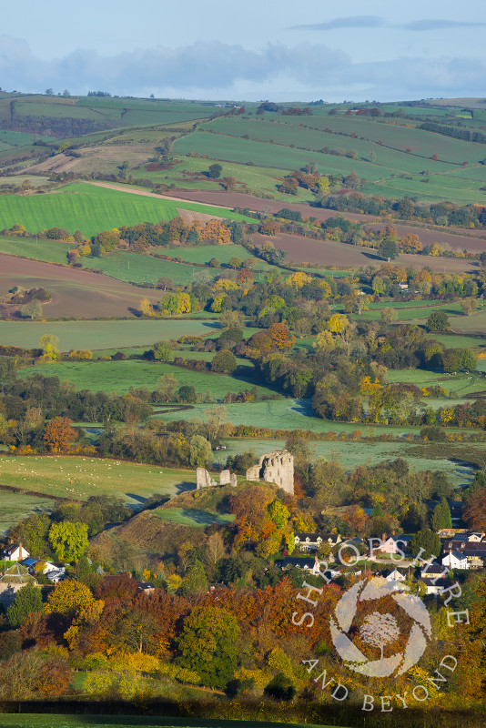 Autumn sunrise at Clun, Shropshire.